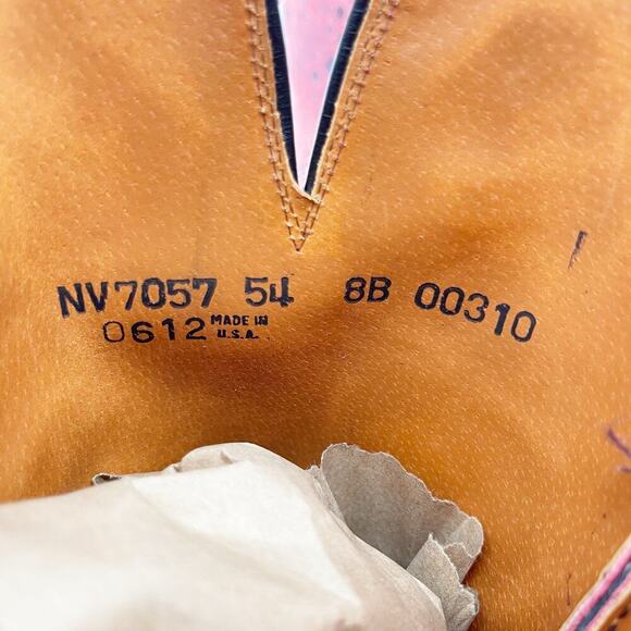 Lucchese Women’s 8 Pink Suede Cheetah Print Snip Toe Western Cowgirl Boots - Picture 11 of 12